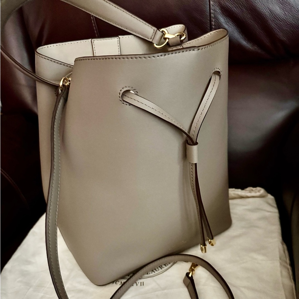 Lauren Ralph Lauren Leather Bucket Bag